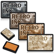 4 Colors Craft Ink Pads, Washable Stamp Pads for DIY Stamping, Vintage