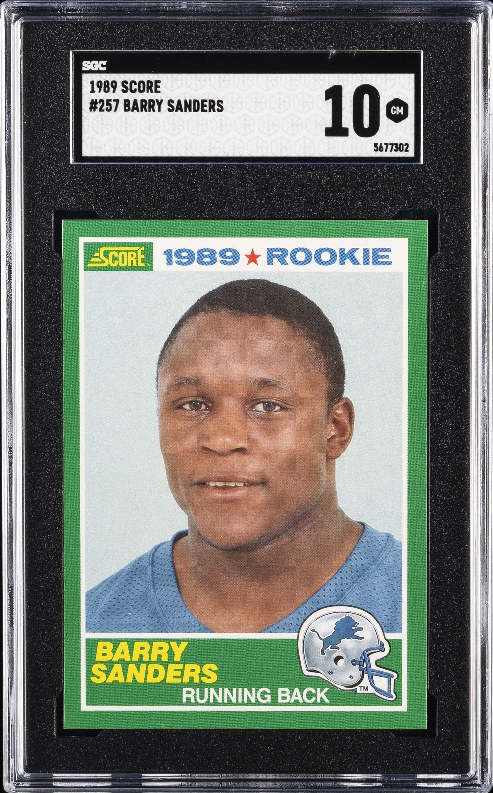 1989 SCORE #257 BARRY SANDERS SGC 10