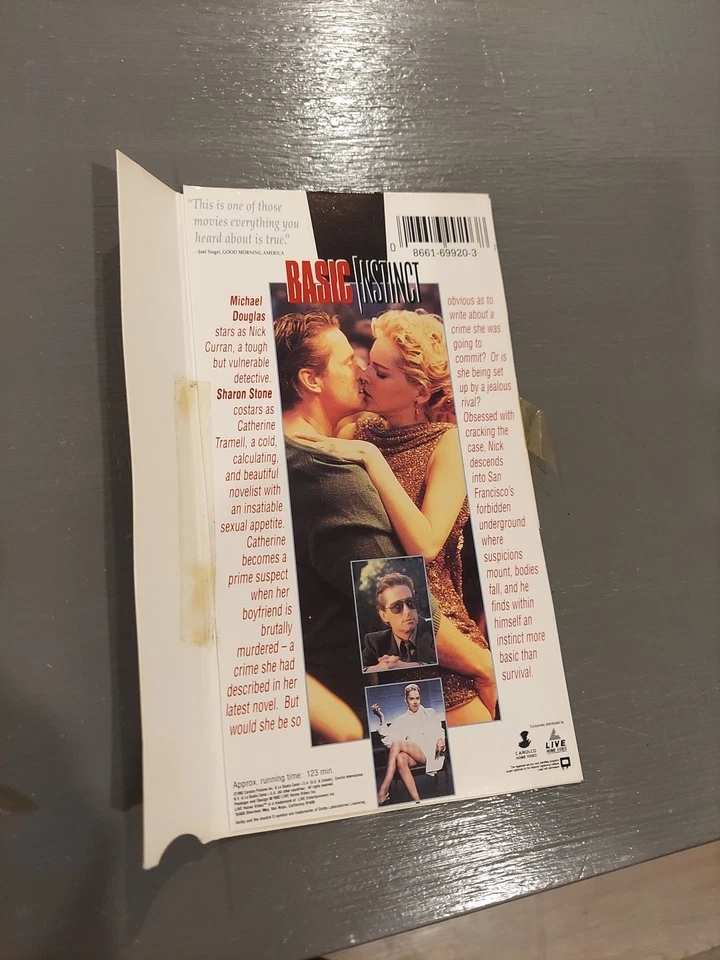 Basic Instinct VHS Tape Sealed 1992 Michael Douglas - Image 2 of 3