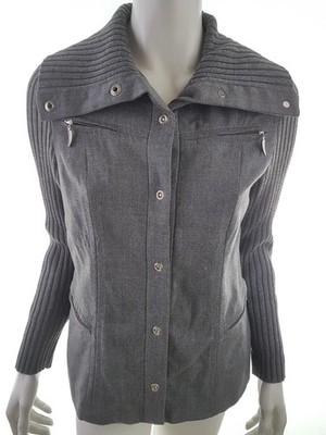 APRIORI Damen Sweatshirt Gr. 36 Grau Reine Schurwolle Langer Ärmel