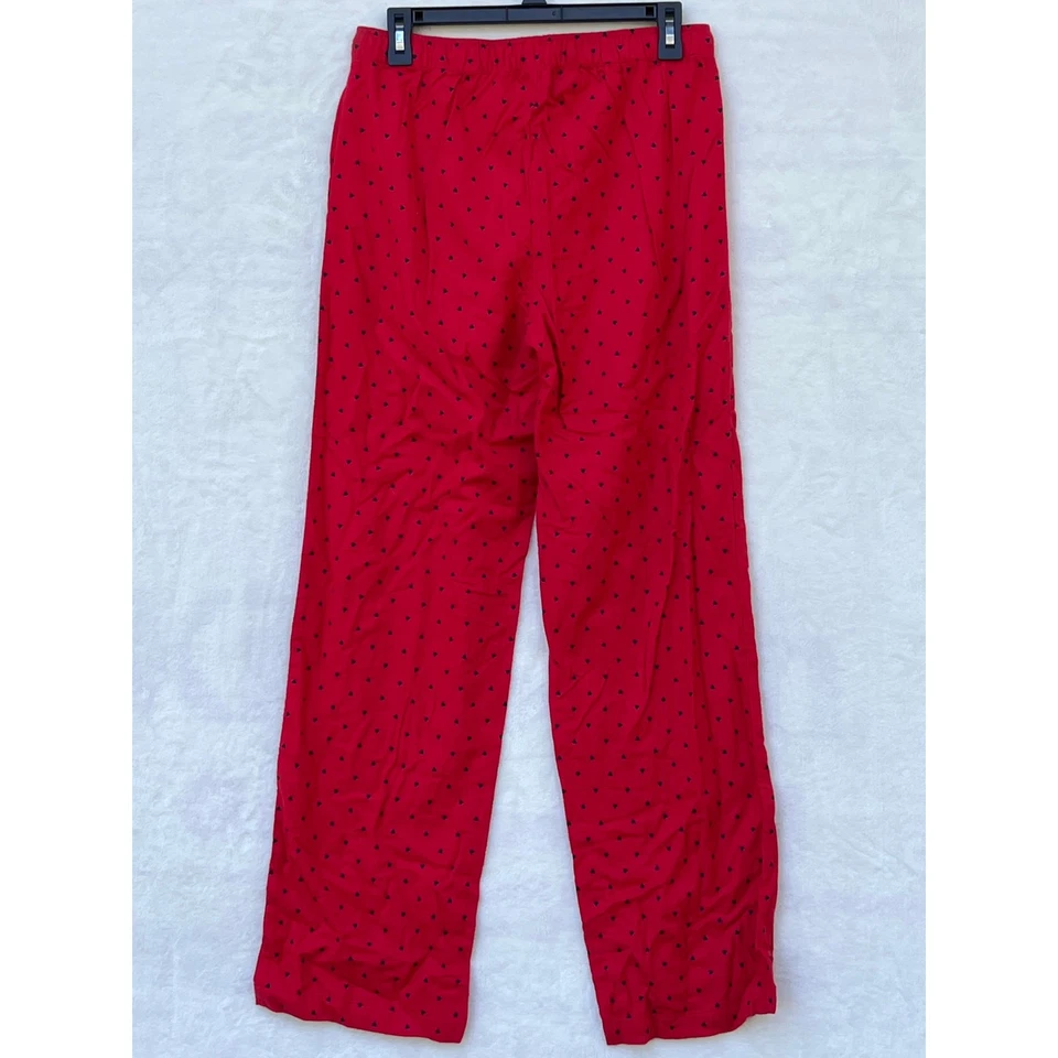 Pantalones de pijama GAP Body para mujer de algodón/viscosa rojos con corazones talla XS NUEVOS CON ETIQUETAS Foto 3 de 4