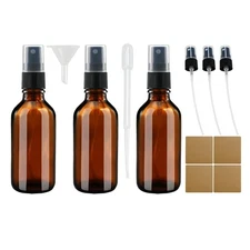 4 oz Small Amber Glass Spray Bottles for Essential Oil Empty Mini Fine Mist