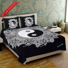 Flat Sheet Mandala Cotton With 1 Cushion Cover Sk Jaipuri Single Bed Sheet