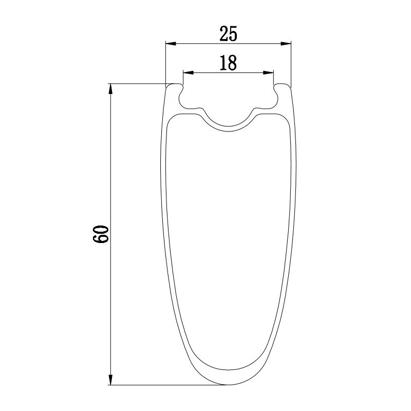 700c碳纤维公路自行车轮辋夹无内胎环60x25毫米20 24 28孔 — 第 2/4 张图片