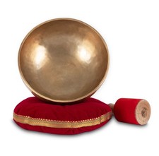 Bol Chantant Tibetain 7 Metaux Meditation Bouddha 1900g 25cm Set Bâton Coussinet