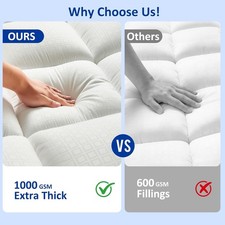 Queen Size Mattress Topper for Back Pain, Soft Extra Thick Pillow Top Mattres...