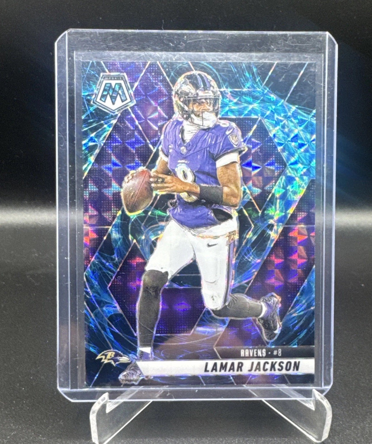 2025 Panini Mosaic Football Lamar Jackson Genesis Prizm #3 Case Hit SSP