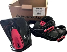 MEDIUM FIVEFORTY 4X4, BURTON 3D & EST SNOWBOARD BINDINGS (RED/BLACK) 6-8.5