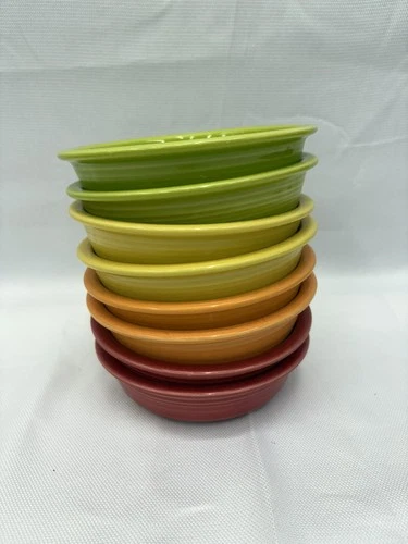 Vintage Fiestaware bowls HLC Fiesta Cereal Soup Bowls medium rainbow  (LOT OF 8)