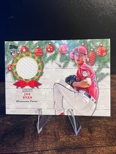 Joe Ryan 2022 Topps Walmart Holiday Jersey Relic Rookie Card RC #WRC-JR Twins. rookie card picture