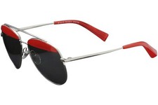 Alain Mikli Women's PAON A04004 A0/4004 004/84 Silver/Red Square Sunglasses 58mm