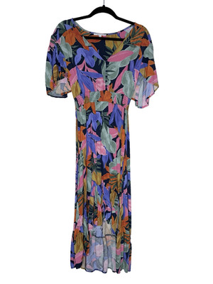 Anthropologie Abel the Label Dress Womens Size M Santa Cruz Smocked Hi Low