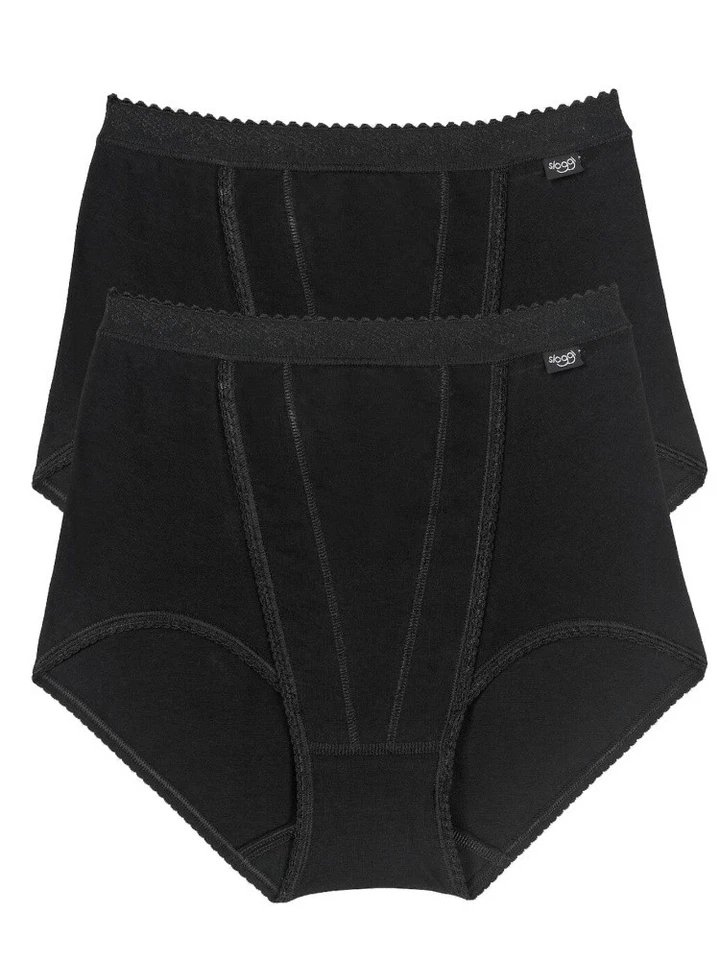 sloggi Control Maxi Briefs Black Knickers 2pk 10-26 10