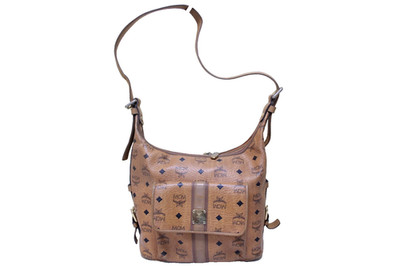 100% Authentic MCM Visetos Cognac Medium  Shoulder Bag