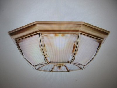 Oukaning 20 in. 4-Light Gold Tiffany Style Flush Mount Ceiling Light with Shade