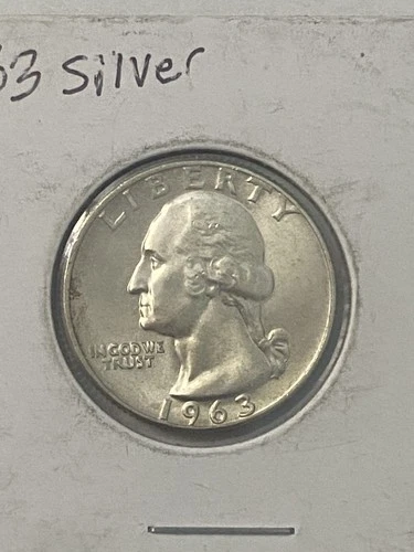 1963 D Washington Silver Quarter Almost Uncirculated AU