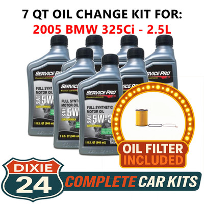 Fits: 2005 BMW 325Ci 2.5L 6,000 Mile Synthetic Oil & Filter Kit (5W-30)