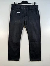 Frank & Oak Mens Slim Fit Straight Leg Dark Wash Denim Jeans Black Sz 32x32
