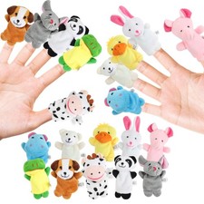 10PCS Finger Toys, Soft Plush Animal Finger Puppets Kids Mini Plush Finger Toys