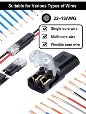 30 PCS Double-Wire Plug-in Connector, 2-Pin Low Voltage Wire Connectors with ...