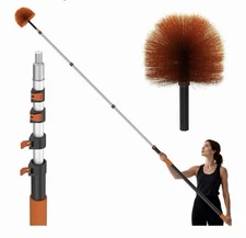 20FT (26FT Reach) Cobweb Duster with Extension Pole, Spider Web Brush for Cle...