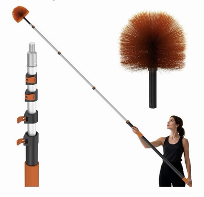#ad 20FT 26FT Reach Cobweb Duster with Extension Pole Spider Web Brush for Cle... $35.00