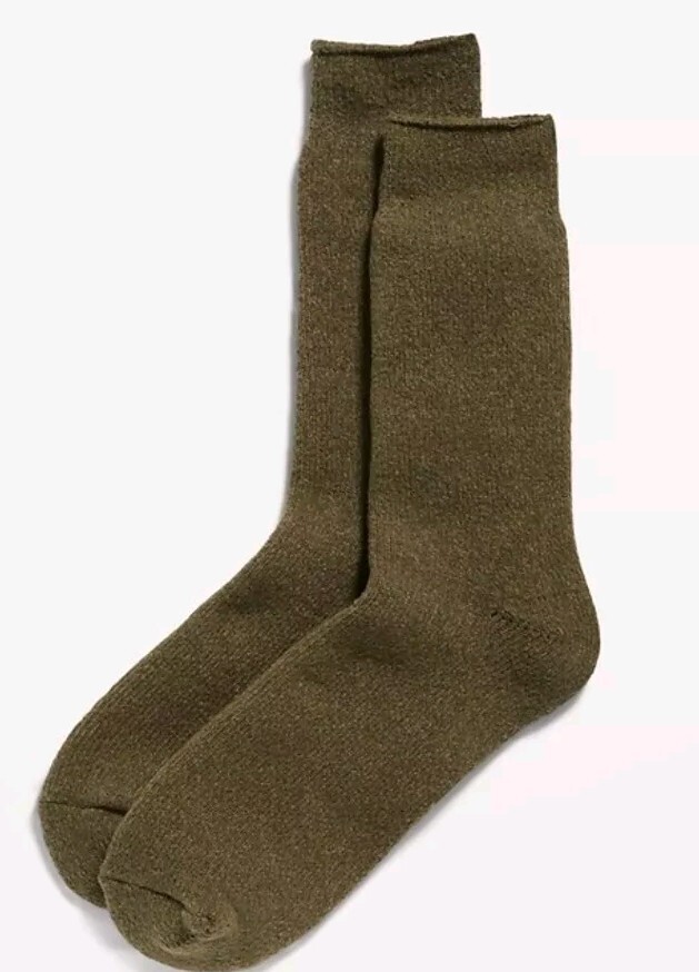 Men's Old Navy Thermal-Lined Cozy Olive Green Socks One Size New