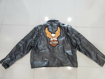 Vintage Leather Motorcycle Jacket Biker Classic Harley Davidson Patch  XLL 56