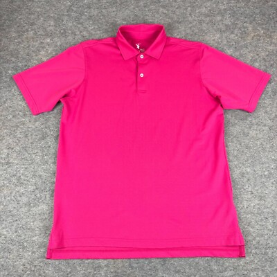 Fairway & Greene F&G Performance Golf Polo Shirt Solid Pink Mens Medium M