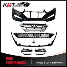 For 16 17 18 Hyundai Tucson New Complete Front Bumper Kit W/ Grille & Fog Light