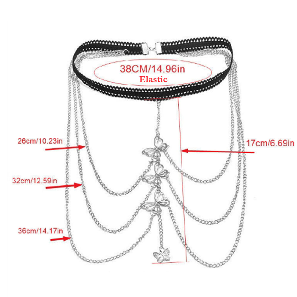 Schmetterlings-Rückenkette Gold - Elegante Körperkette Für Besondere Anlässe