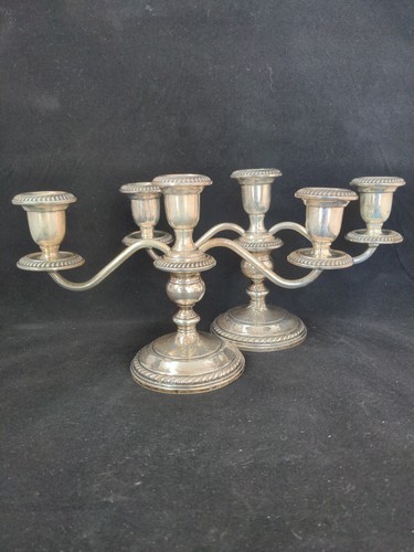 Vintage Gorham Chandelier Candle Holder Set 668 Sterling Cement Filled w Rod - 第 1/10 張圖片