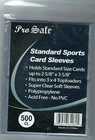 500 Pro-Safe Standard Size Clear Card Penny Sleeves 2 5/8 x 3 5/8