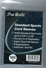 500 Pro-Safe Standard Size Clear Card Penny Sleeves 2 5/8 x 3 5/8