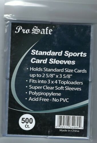 500 Pro-Safe Standard Size Clear Card Penny Sleeves 2 5/8 x 3 5/8 - Picture 1 of 1