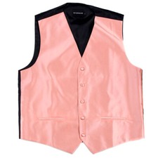 Men's Solid Peach Satin Tuxedo Vest Formals Weddings Proms Waistcoat