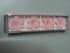 Set of 4 Pink Lily Shaped Flowers Floating Candles by Moonlite New in Box
