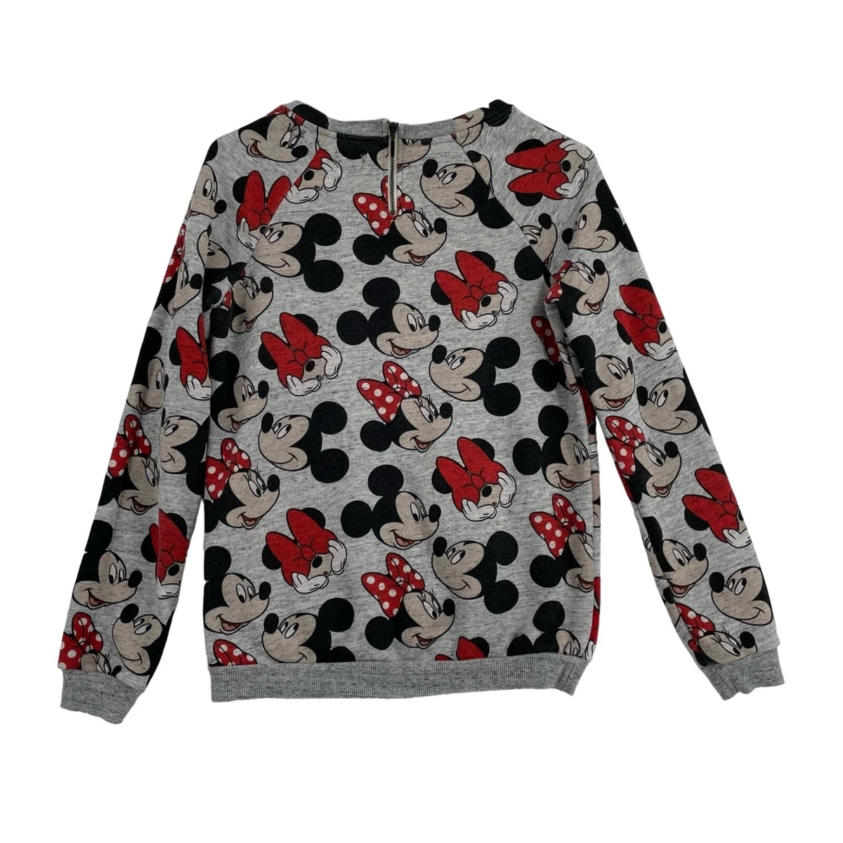 Bershka x Disney Womens Zip Back Mickey Minnie Internet Famous Sweatshirt Size M