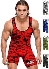 Exxact Sports Digital Camouflage Men's Wrestling Singlets, Powerlifting Singlet