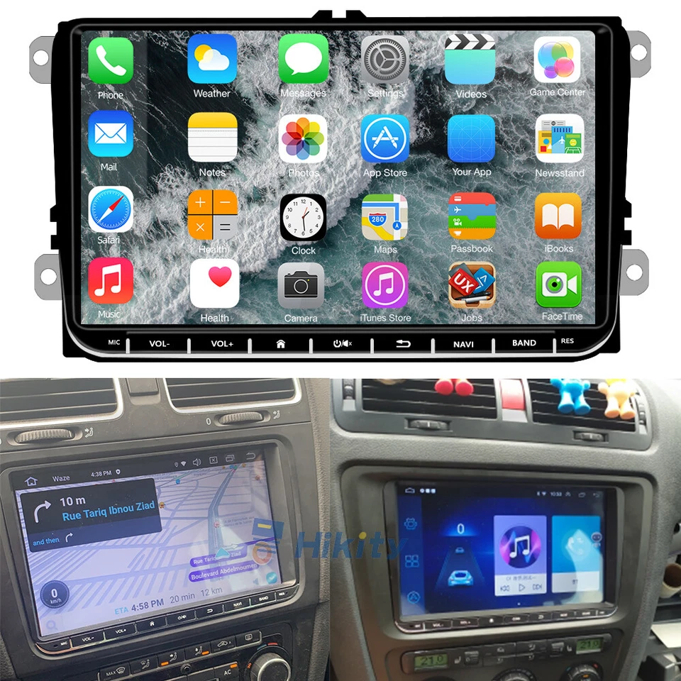 HIKITY 9" Autoradio Android GPS Navi WiFi RDS für VW GOLF 5 6 Passat Touran Tiguan Polo