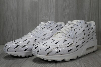 NIKE MENS SIZE 10 AIR MAX 90 ALL OVER PRINT WHITE BLACK 700155-103 Nike Air Max 90 All Over Print White Black Men main image 4