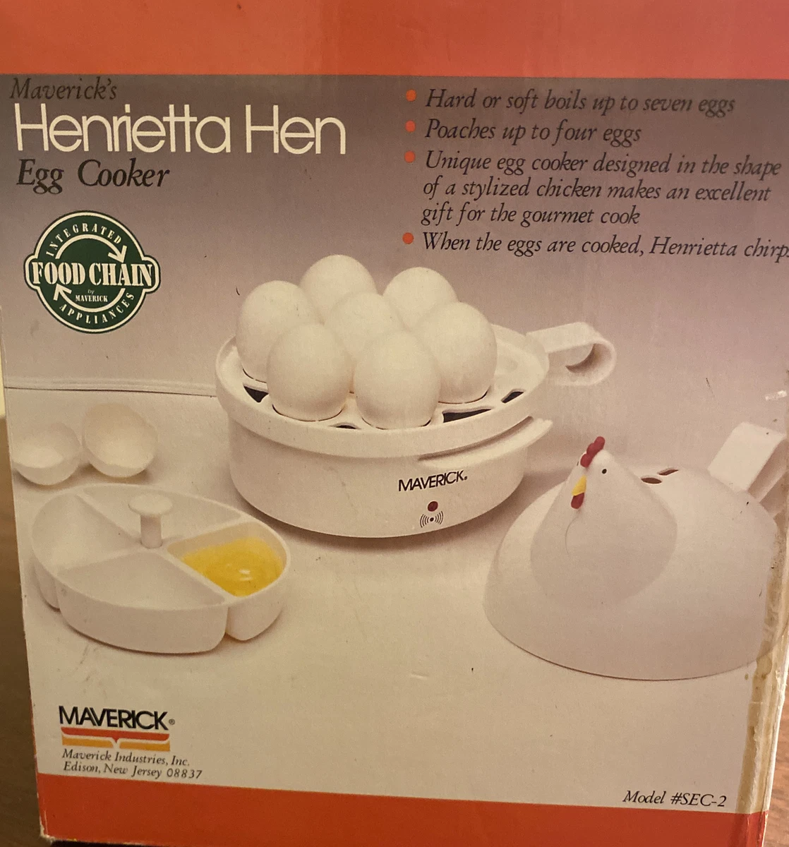 Vintage MAVERICK S HENRIETTA HEN ELECTRIC EGG COOKER IN BOX Egg