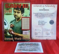 Saw 3 Jeff Screen Worn Pants Swatch Original Horror Movie Prop