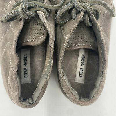Steve Madden Francoo Mens Grey Suede Leather Lace-Up Shoes  display picture 3