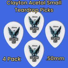 Clayton Acetal Small Teardrop Custom Guitar Picks 4 Pack 0.50mm