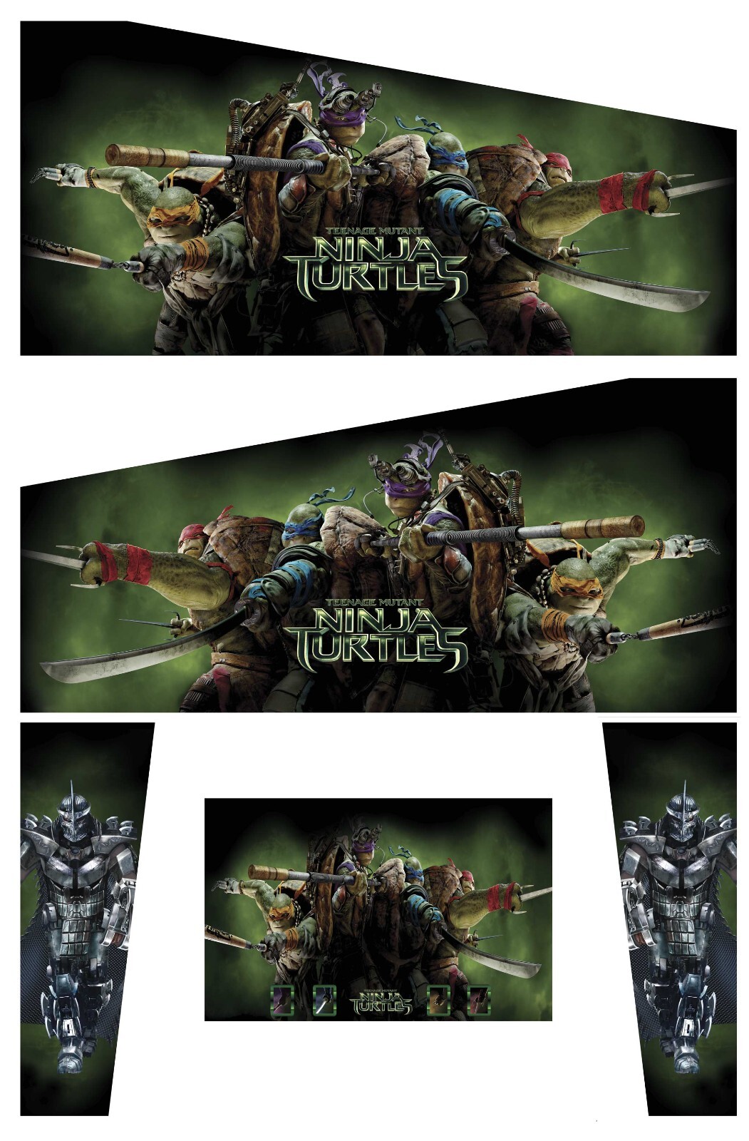 Stickers Ninja Turtle Pincab Flipper - Kit Habillage Adhésif Caisse et Fronton