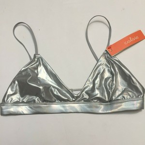 silver metallic bralette