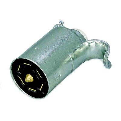 Pollak 7-Way Flat Pin Metal Trailer End Plug (57-P)