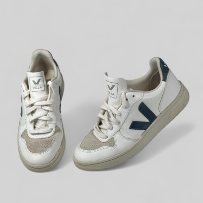 Veja Shoes Women Size 7 V-10 CWL California White Blue Logo