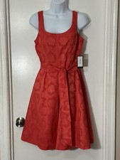 Nine West Coral Fit & Flare Dress w/Pockets Sz 6. 0683-D0